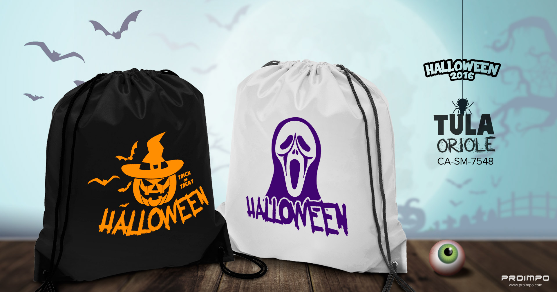 Tula Oriole Blanca Productos Promocionales Halloween. Proimpo