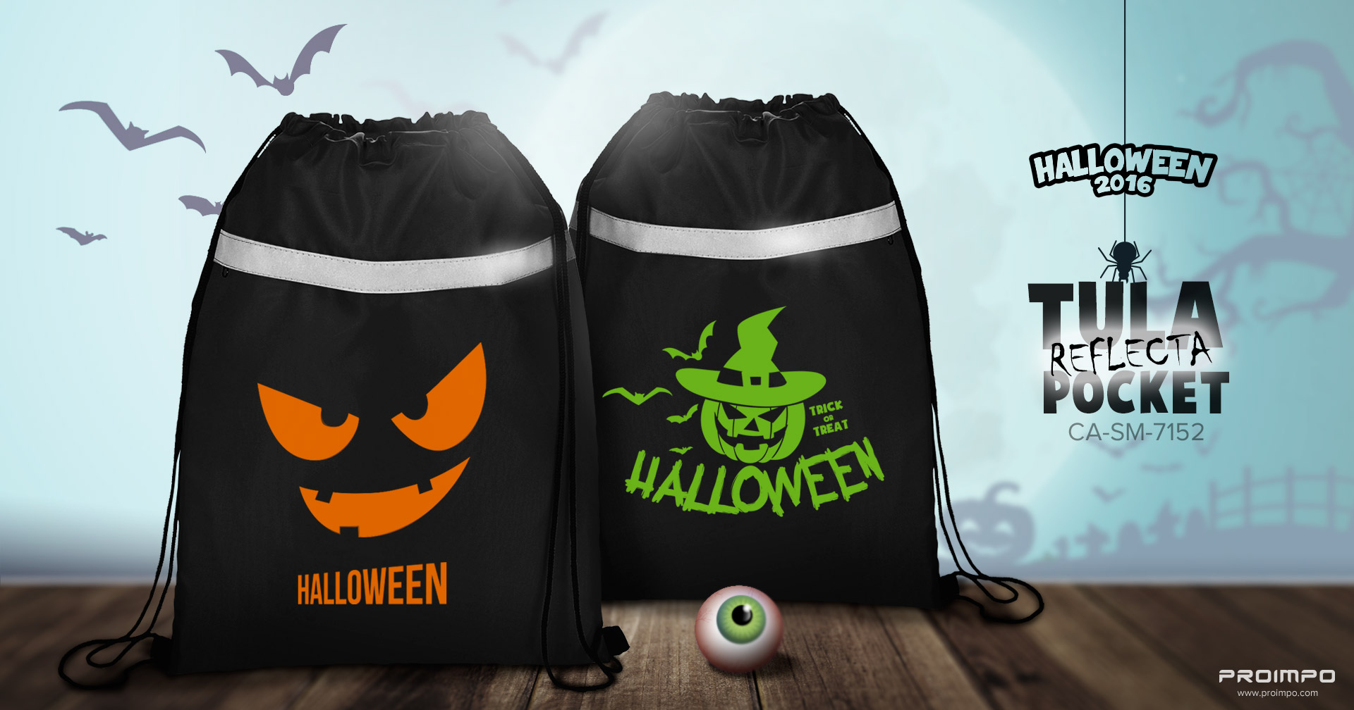 Tula reflecta Productos Promocionales Halloween. Proimpo