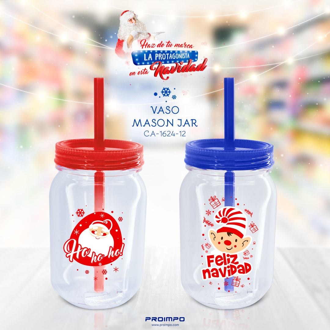 VASO MASON JAR promocional navidad